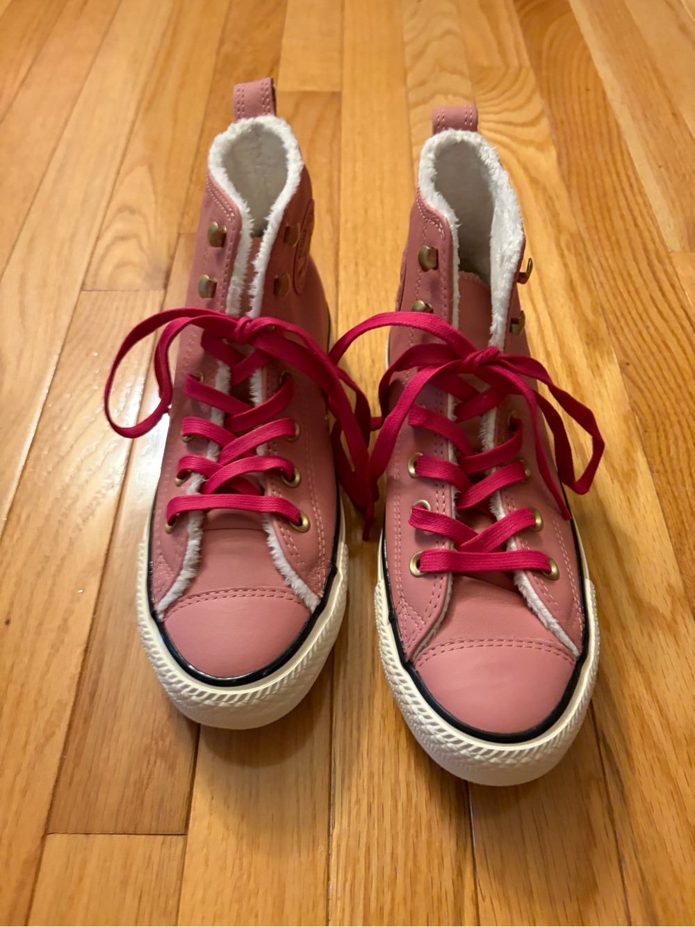 Pink High-Top Women's Sneakers with Plush Lining